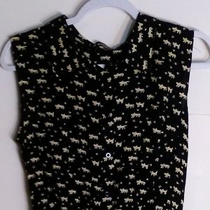 Allegra K black dress with tan cats M sleeveless. With tags